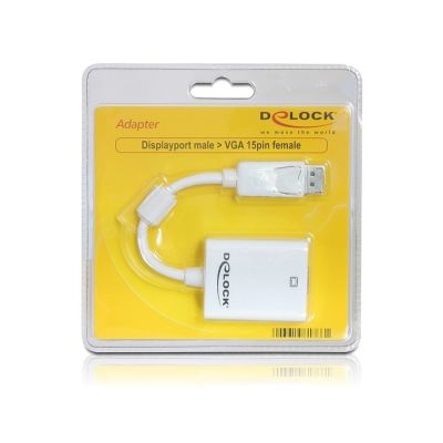 3. DeLOCK 61766 Adapter Cable 0.125m VGA (D-Sub) DisplayPort White