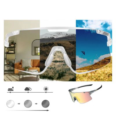 6. Rockbros SP338 ROAD TO SKY Cycling Glasses with Interchangeable Lenses - Gray