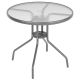 14. GARDEN FURNITURE SET ROUND TABLE 4 CHAIRS AND UMBRELLA DARK GREY