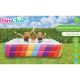 20. FAMILY INFLATABLE POOL RECTANGULAR 2-RING RAINBOW 195x140x47CM 51470