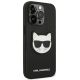 4. Karl Lagerfeld Saffiano Choupette Head Patch Case for iPhone 14 Pro - Black