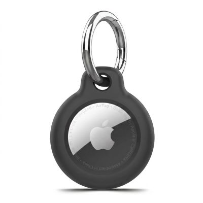7. Tech-Protect Rough Case for Apple AirTag with Ring - Black