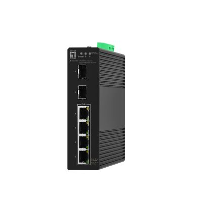 LevelOne Hilbt GB/SL PoE+ Switch 6-Port/IP30+DIN 60W 1Gbps