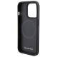 7. Mercedes Benz Crossed Lines Pattern Leather MagSafe case for iPhone 15 Pro - black
