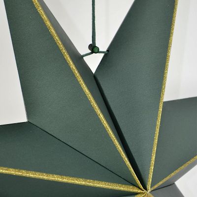 4. DECORATIVE HANGING PAPER STAR FSC 18x45CM GREEN 7 ARMS MICA