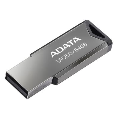 3. ADATA UV250 AUV250-64G-RBK pendrive (64GB; USB 2.0; silver color)