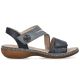 2. Women's leather sandals with velcro, navy blue, Rieker 65964-12