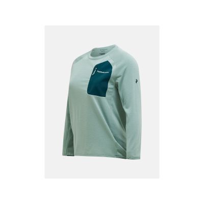 3. Women's PEAK PERFORMANCE W Freelight Polartec Power Grid Crew Sweatshirt, Green