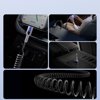 6. Joyroom S-A43 Crystal-Clear Series 30W USB-C - Lightning spiral cable 1.5m - black