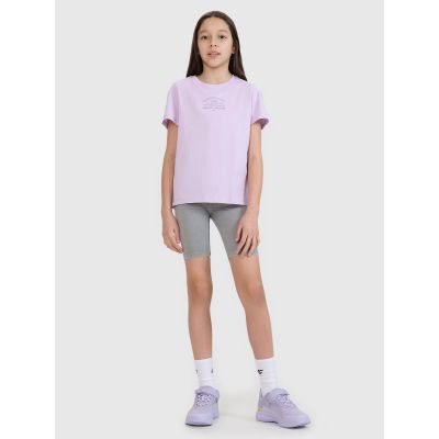 4. Girls' regular printed T-shirt 4F 4FJWSS25TTSHF1871-52S