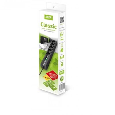 3. Ever Classic surge protector strip 1.5m (black) (T/LZ09-CLA015/0000)