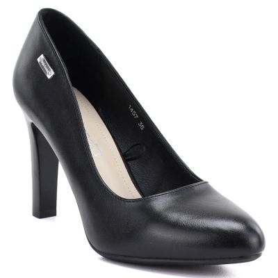 6. Women's black pumps with a block heel Sergio Leone 1457
