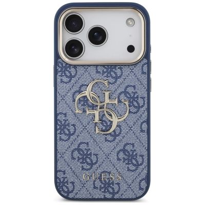 9. Guess 4G Big 4G Classic Logo Case for iPhone 18 Pro / 17 Pro - Blue and Gold