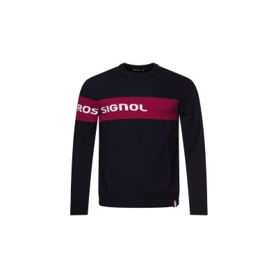 3. ROSSIGNOL Band Knit navy blue sweater