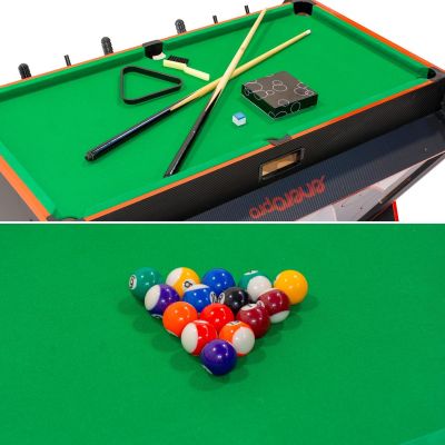12. 3-in-1 ROTARY GAME TABLE BILLIARDS TABLE FOOTBALL AIR HOOK-UP 121x84.5x85.3CM BLACK
