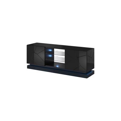 3. TV cabinet QIU 160 MDF gloss black/gloss black