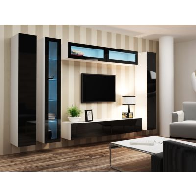 17. VIGO full display cabinet '180' 180/40/30 white/black half