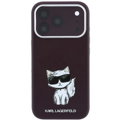 4. Karl Lagerfeld Smooth Choupette Sketch MagSafe case for iPhone 17 Pro / 18 Pro - burgundy