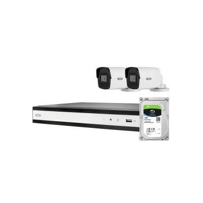3. ABUS PoE-Video-Set: 2 Mini-Tube Cameras + NVR 4Ch.TVVR36402D