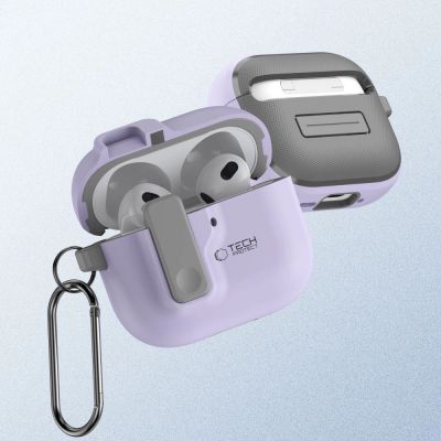 2. Tech-Protect Slim Hook Case for AirPods 4 - Purple