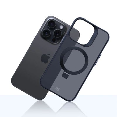 11. 3mk Smoke Case Mag&Stand for Apple iPhone 16 pro max - black