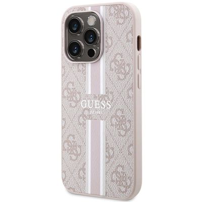 2. Guess 4G Printed Stripes MagSafe case for iPhone 15 Pro - pink