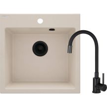 Granite sink with a single-bowl tap