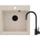 Granite sink with a single-bowl tap