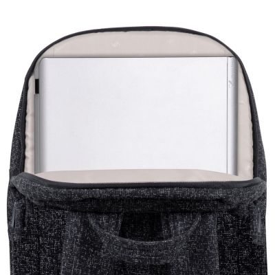 14. RIVACASE Anvik 15.6" laptop backpack, 15L, black, made of waterproof material, pockets for a 10.5" tablet, smartphone, documents, accessories, bottle