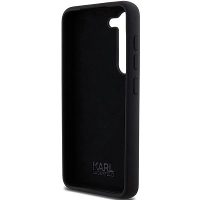 7. Karl Lagerfeld Silicone Choupette Metal Pin case for Samsung Galaxy S23 - black
