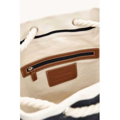 2. Paul&Shark navy blue and ecru unisex fabric bag 26418102-H21 - elegant and practical