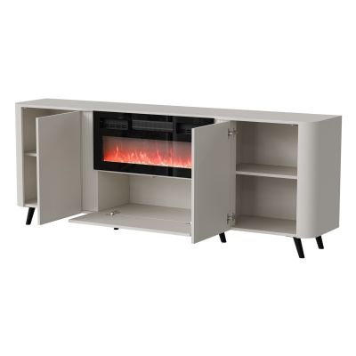 2. VOLARE chest of drawers 200x39x75 cashmere + fireplace