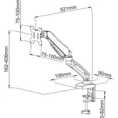 10. ART L-11GD – desk monitor mount for 13–27"