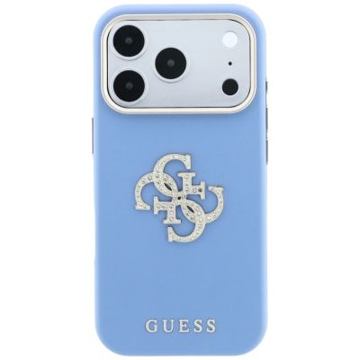 3. Guess Smooth & Big Strass Logo Case for iPhone 18 Pro / 17 Pro - Blue