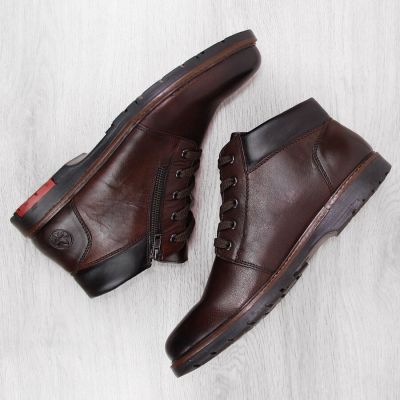 5. Rieker M RKR625 comfortable leather ankle boots lined with wool, brown