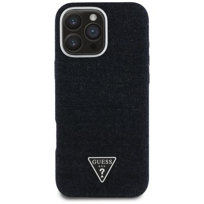 3. Guess Denim Triangle Logo MagSafe case for iPhone 16 Pro - black
