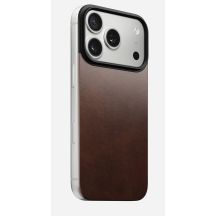 NOMAD Magnetic Leather Back - Magnetic case for iPhone 18 Pro / 17 Pro, compatible with MagSafe, Horween leather (rustic brown)