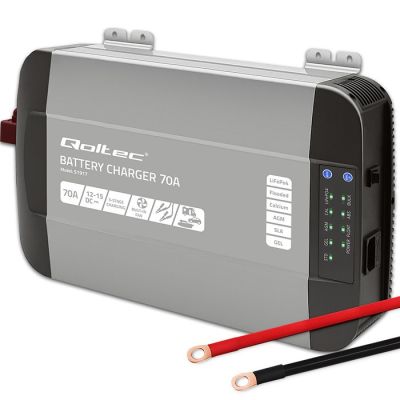 12. Qoltec Monolith 51917 intelligent professional charger for LiFePO4 AGM GEL SLA batteries | 70A | 12V | Fast charging