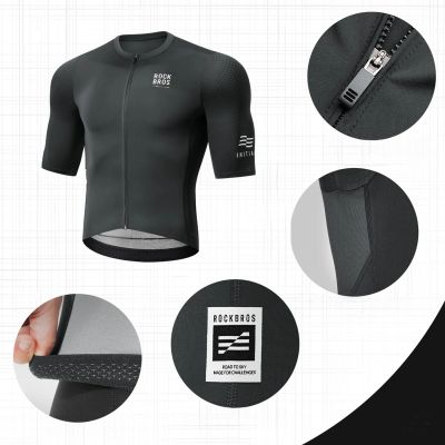 5. Rockbros 15220032001 ROAD TO SKY men's cycling jersey short sleeve S - black