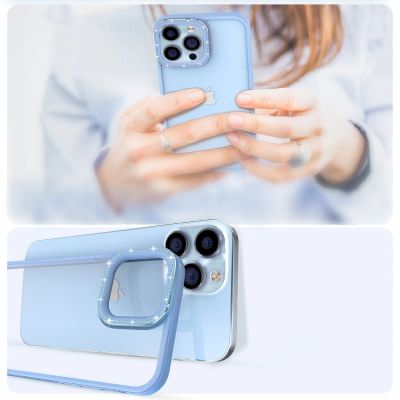 8. Kingxbar Sparkle Series case iPhone 13 Pro with crystals back cover blue