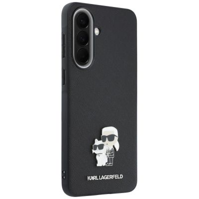 4. Karl Lagerfeld Saffiano Case with K&C Metal Logo for Samsung Galaxy A57 5G - Black