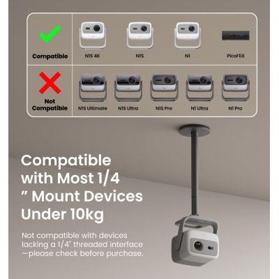 2. JmGO Ceiling Mount Projector Mounting Bracket Ceiling Gray