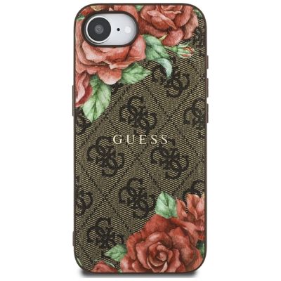 3. Guess 4G Flowers Print MagSafe case for iPhone 16e - brown