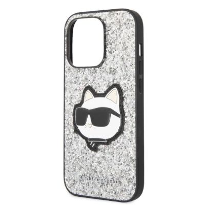 6. Karl Lagerfeld KLHCP14LG2CPS iPhone 14 Pro 6.1" silver/silver hardcase Glitter Choupette Patch