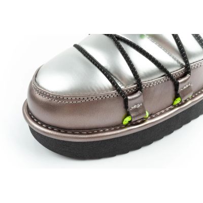 15. D.Franklin women's snow boots winter fashionable insulated ankle boots silver