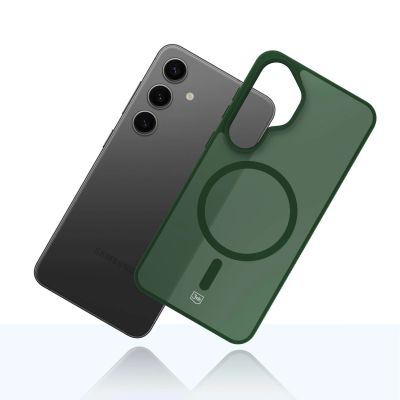 13. 3mk Smoke MagCase for Samsung Galaxy S24 - Green-Translucent