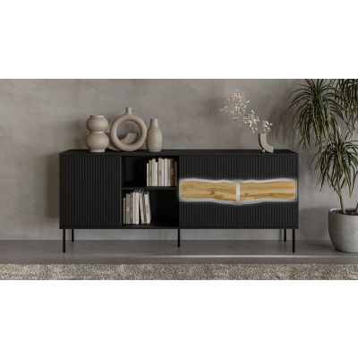 5. INSERTO 3D1W chest of drawers 190x40x80 black + LED