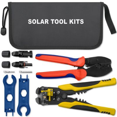 2. QOLTEC SOLAR TOOL KIT COMPATIBLE WITH MC4 CONNECTORS | CRIMPING TOOL + AUTOMATIC INSULATION STRIPPER