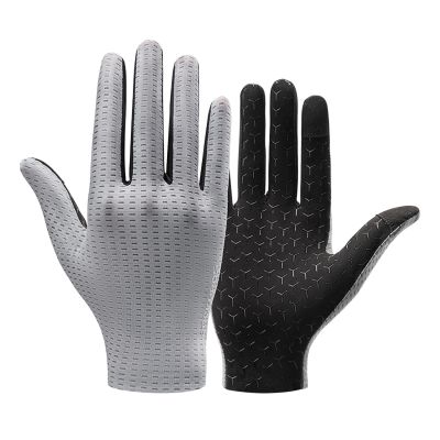 Rockbros Breathable Full Finger Cycling Gloves, Size: XXL - Gray