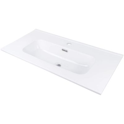 Ceramic recessed washbasin with space for a tap - 80 cm